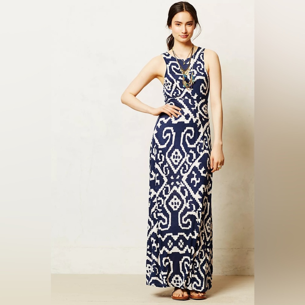 Anthropologie Maeve Scrollwork Maxi Dress